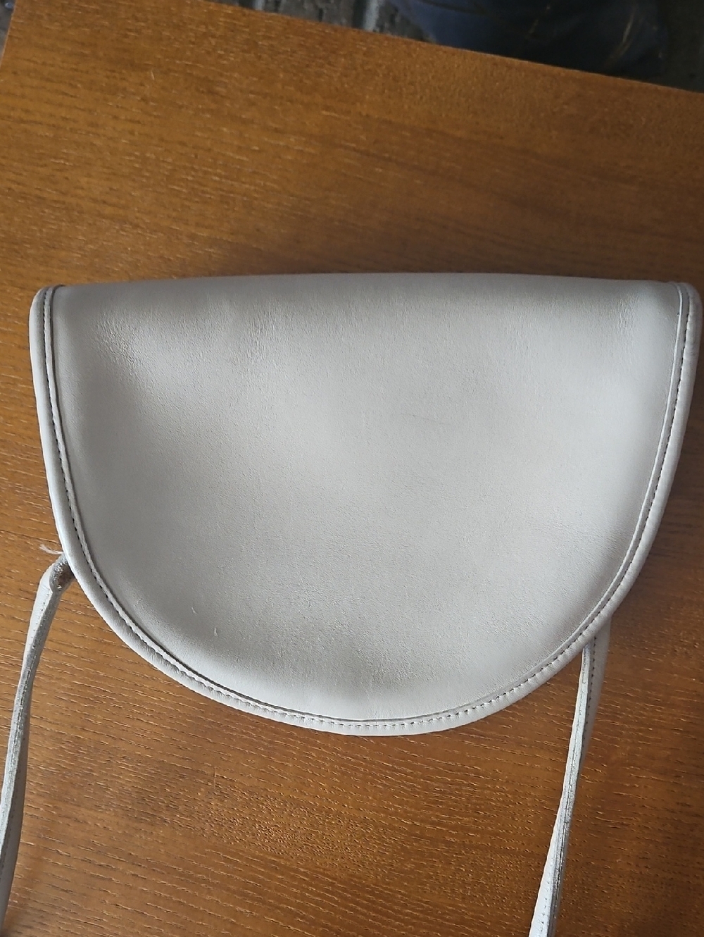 COACH Kimball Vintage Bone Leather Crossbody Bag - Minimal Half-Moon Design - Picture 8 of 10